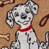 18" X 30" Beige And White Coir Dog Outdoor Door Mat