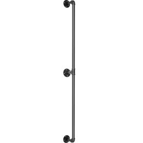 Pipe Stair Handrail, 6FT Staircase Handrail, 440LBS Load Capacity Carbon Steel Pipe Handrail, Industrial Pipe Handrail with Wall Mount Support