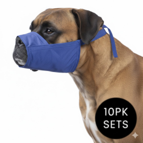 10 Pack Quick Muzzle for Dogs (Color: Blue, size: XXS)