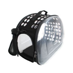Pet Carrier; Foldable Portable Soft Side; Handbag for pets; Transparent Capsule Pocket Design; for cat Carrier; Dog Carrier; Rabbit Carrier; Suit (colour: Small grey)