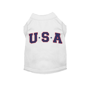 Star-Spangled Pup Tee White USA Dog Shirt (Color: Grey, size: XS)
