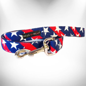 Stars & Stripes Dog Leads (Color: , size: THIN Lead 5/8" width- 5' length)